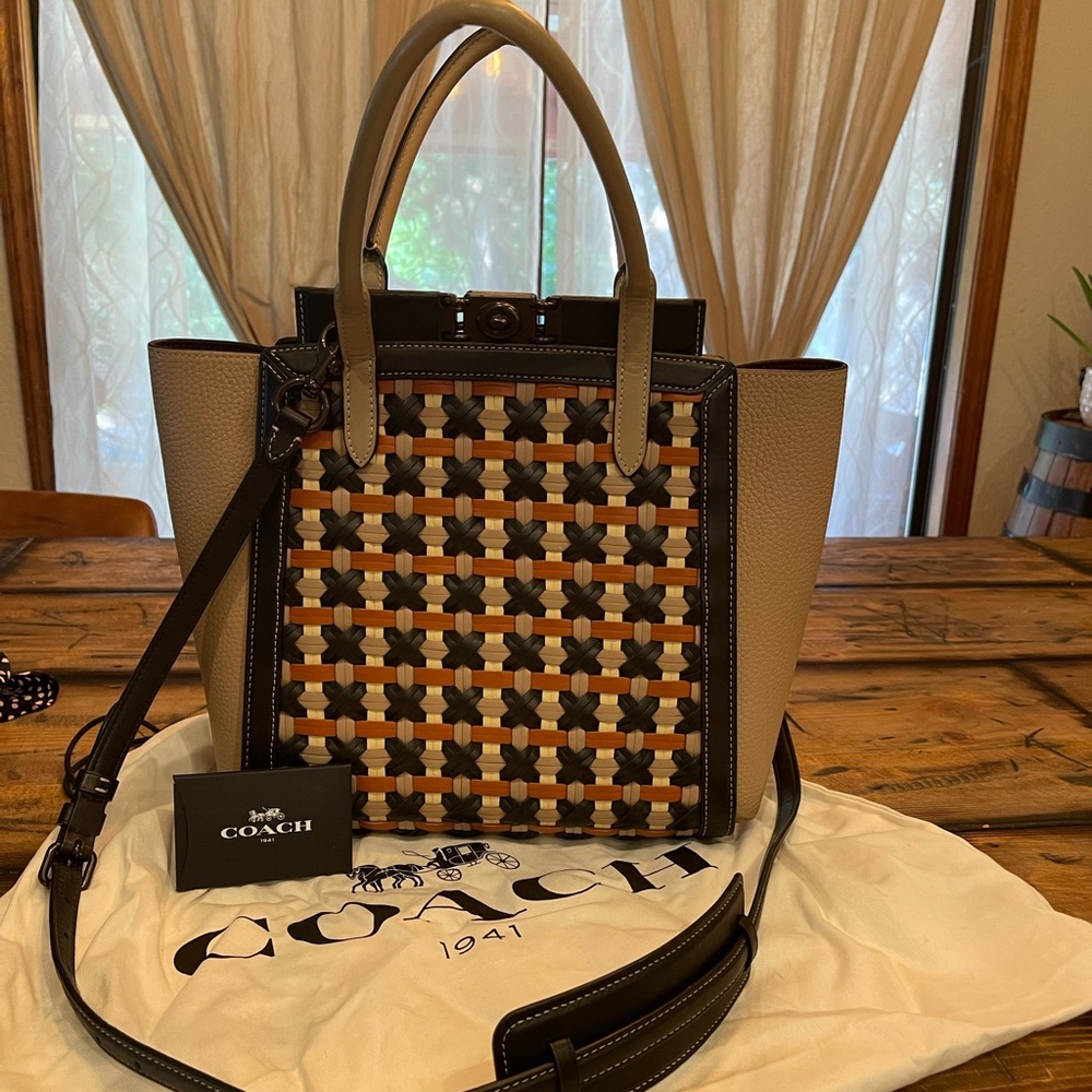 Coach Troupe Tote with Weaving